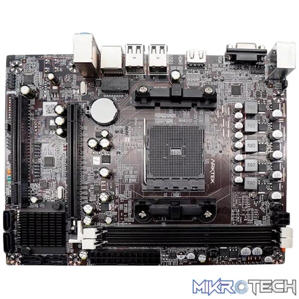 230508160010286948 Arktek AMD A78M Chipset, Socket FM2/FM2+/A10/A8/A6/A4 CPU, Dual Channel DDR3 1066/1333/1600MHz, 2 x DDR3 Slots, Realtek 10/100 LAN, Integrated Audio, 4 x SATA Ports, 4 x USB2.0 ports, Micro-ATX - Image 1