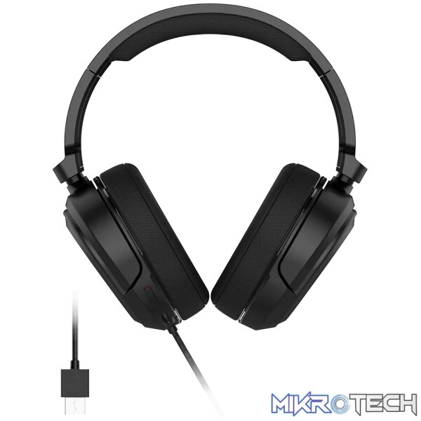 LORGAR Kaya 360, USB Gaming headset with microphone, CM108B, Plug&Play, USB-A connection cable 2m, fabric ear pads, size: 192*184.7*88mm, 0.314kg, black - Image 2