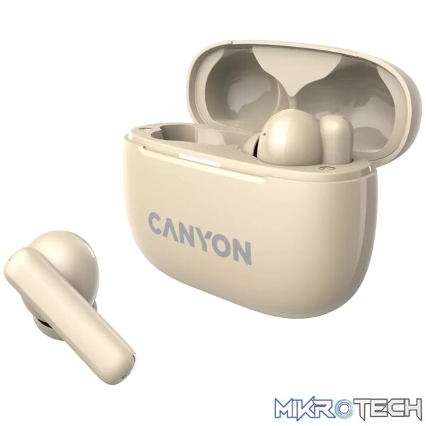 CANYON headset OnGo TWS-10 ANC+ENC Beige - Image 3