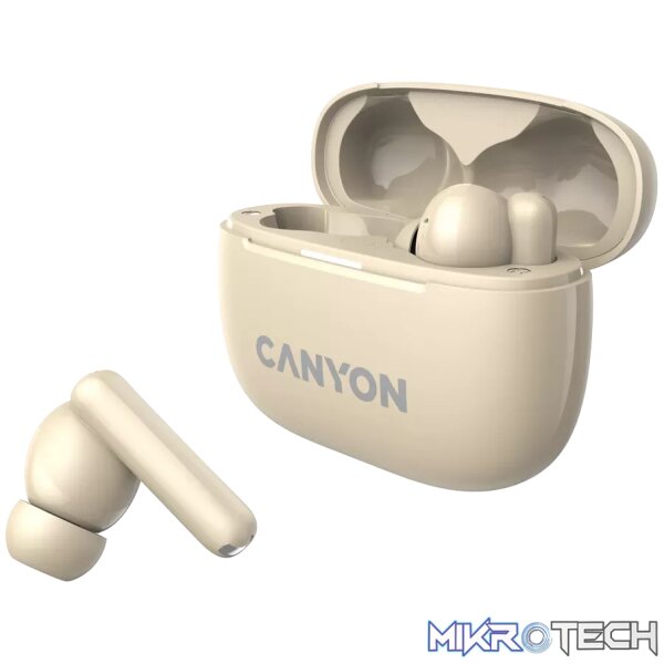 CANYON headset OnGo TWS-10 ANC+ENC Beige - Image 5