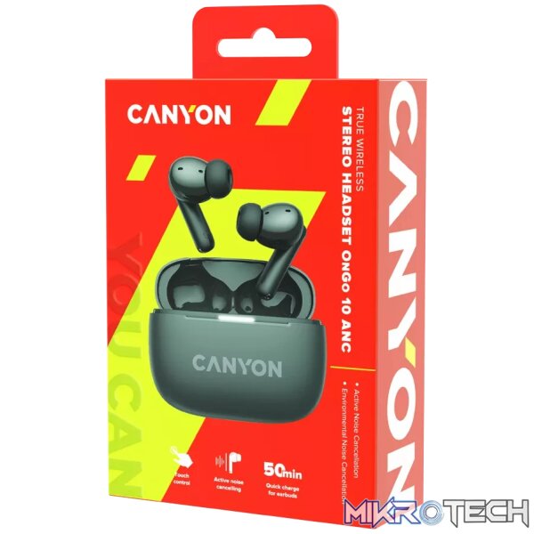 CANYON headset OnGo TWS-10 ANC+ENC Grey - Image 8