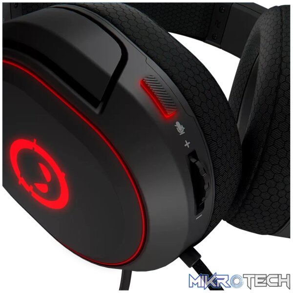 LORGAR Kaya 460, USB Gaming headset with microphone, CM108B, RGB backlight, Plug&Play, USB-A connection cable 2m, fabric ear pads, size: 192*184.7*88mm, 0.329kg, black - Image 5