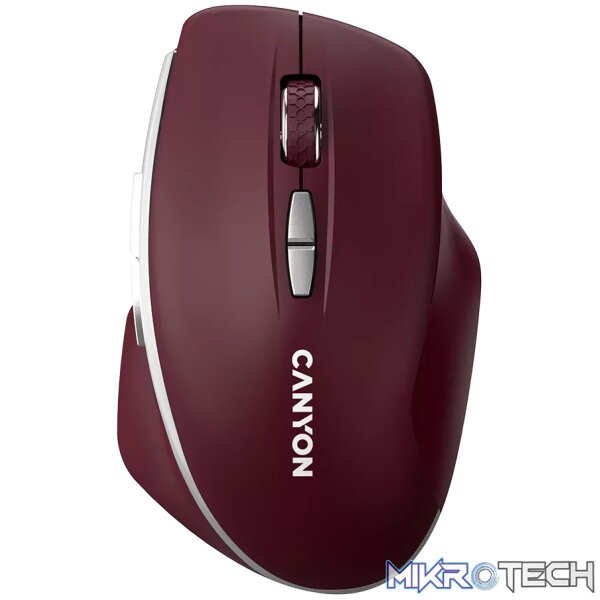 240111150015739583 CANYON mouse MW-21 BlueLED 7buttons Wireless Burgundy Red - Image 1