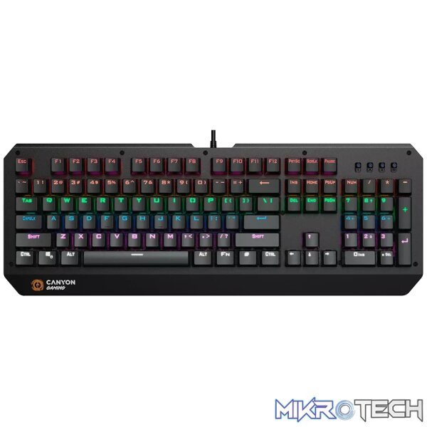 240205150012709090 CANYON keyboard Hazard GK-6 RGB US Wired Black - Image 1
