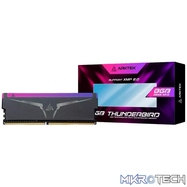 240228080025716728 Arktek 8GB DDR4 3200MHz with Heatsink and RGB lights - PC Desktop RAM - Image 1