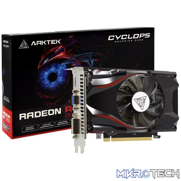 240228080025926169 Arktek R7 350 2GB GDDR5 128Bit Full Size Single Fan - Image 1