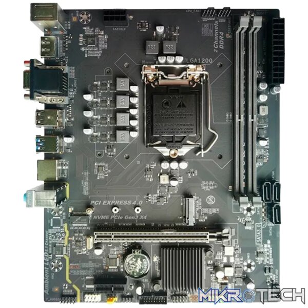 240228080026017397 Arktek Intel H510 Chipset, Socket LGA1200, Dual Channel DDR4, Integrated Intel Graphics, 2 x DDR4 Slots, Realtek 100/1000 Gigabit LAN, Realtek Audio, 3 x SATA3.0 Ports, 4 x USB 2.0, 4 x USB 3.0, 1 x PCI Express x16 slot, Micro-ATX - Image 1