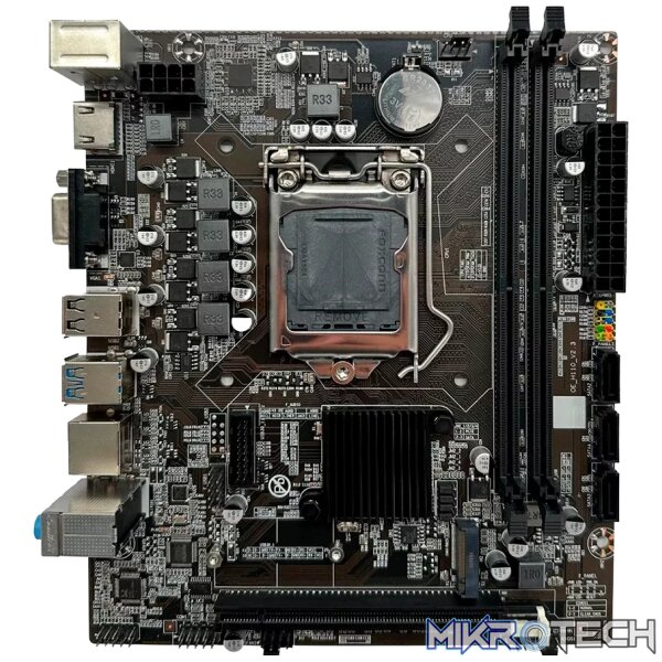 240228080026300130 Arktek Intel H110 Chipset, Socket LGA1151, Dual Channel DDR4, Integrated Intel Graphics, 2 x DDR4 Slots, Realtek 10/100 LAN, Realtek Audio, 4 x SATA Ports, 2 x USB 2.0, 1 x USB 3.0, 1 x PCI Express x16 slot, Micro-ATX - Image 1