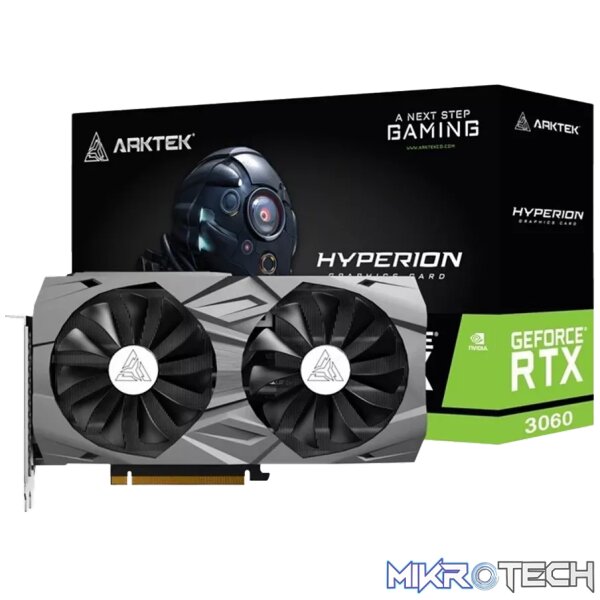 240228170014481277 Arktek RTX 3060 GDDR6 12GB 192BIT Twin Fans with LED - Image 1