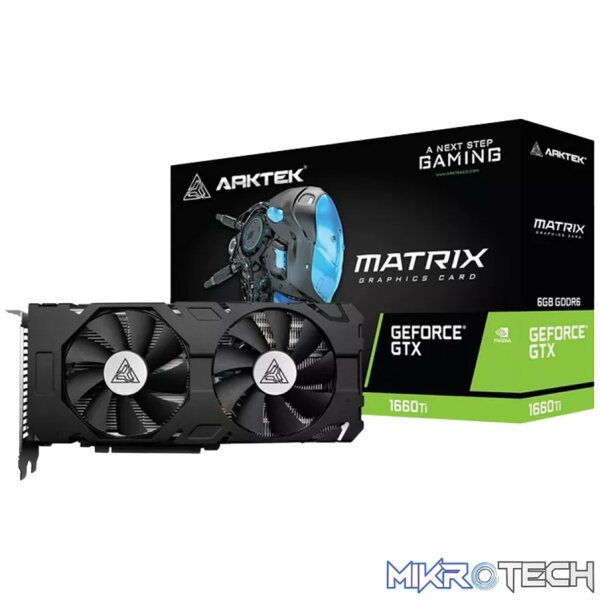 240228170018603909 Arktek Geforce GTX1660Ti GDDR6 6GB 192BIT Twin Fans Graphics Card - Image 1