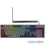 LORGAR Azar 514, Wired mechanical gaming keyboard, RGB backlight, 1680000 colour variations, 18 modes, keys number: 104, 50M clicks, linear dream switches, spring cable up to 3.4m, ABS plastic+metal, magnetic cover, 450*136*39mm, 1.17kg, black, EN layout - Image 2