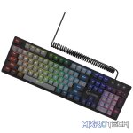 LORGAR Azar 514, Wired mechanical gaming keyboard, RGB backlight, 1680000 colour variations, 18 modes, keys number: 104, 50M clicks, linear dream switches, spring cable up to 3.4m, ABS plastic+metal, magnetic cover, 450*136*39mm, 1.17kg, black, EN layout - Image 3
