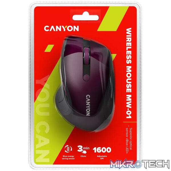 CANYON mouse MW-01 BlueLED Wireless Purple - Image 4
