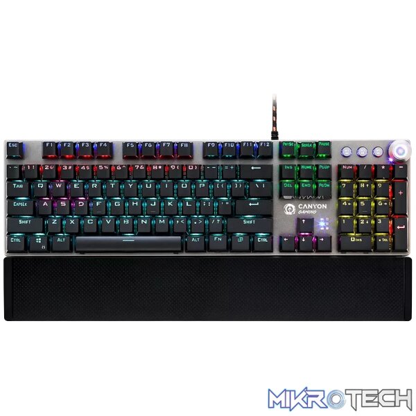 240625140014508989 CANYON keyboard Nightfall GK-7 RGB US Wired Dark Grey - Image 1