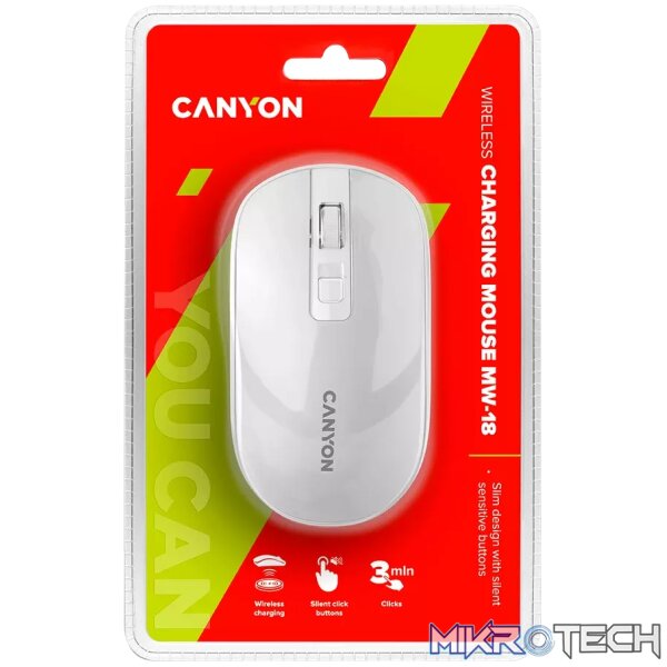 CANYON mouse MW-18 Wireless Charge Pearl White - Image 5