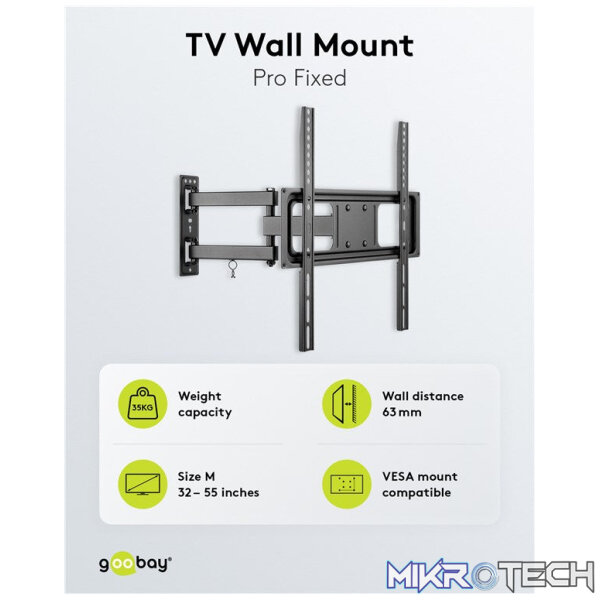 Goobay TV wall mount Basic FULLMOTION (M) for TVs from 32" to 55" - Image 8