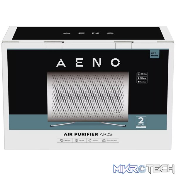 AENO Air Purifier AP2S, Wi-Fi, UV lamp, ionization, Tvoc sensor, CADR 420 m³/h, 50 m2, carbon filter + Hepa H13, wall mounting - Image 5