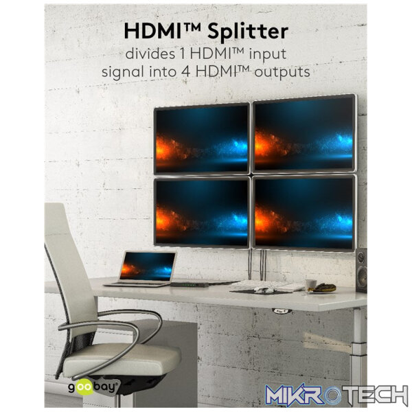 Goobay HDMI Splitter 1 to 4 (4K @ 30 Hz) - Image 7