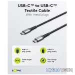Goobay USB-C to USB-C Textile 1m Cable with Metal Plugs - Space Grey/Silver - Image 8