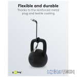 Goobay USB-C to USB-A Textile 1m Cable with Metal Plugs - Space Grey/Silver - Image 3