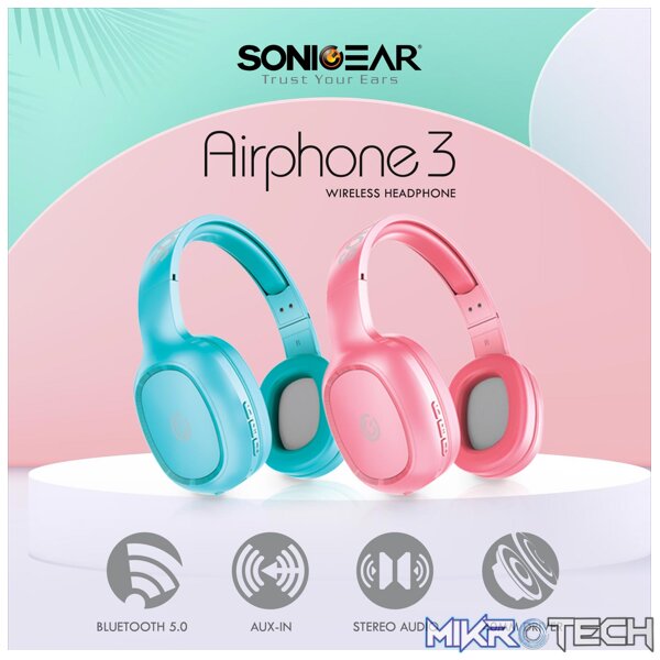 SonicGear Airphone 3 Bluetooth Headset - Black/Blue - Image 5