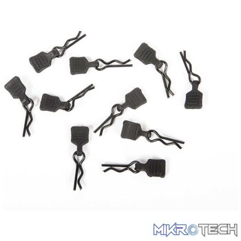 3mm Body Clip w/Tab Black (10pc)