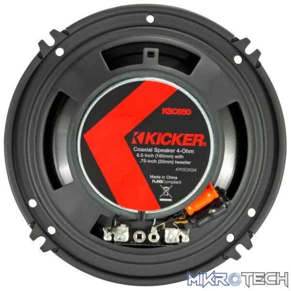 Kicker 47KSC6504 SPK6 6.5" KS Series Coaxial 100RMS Speakers - Image 3