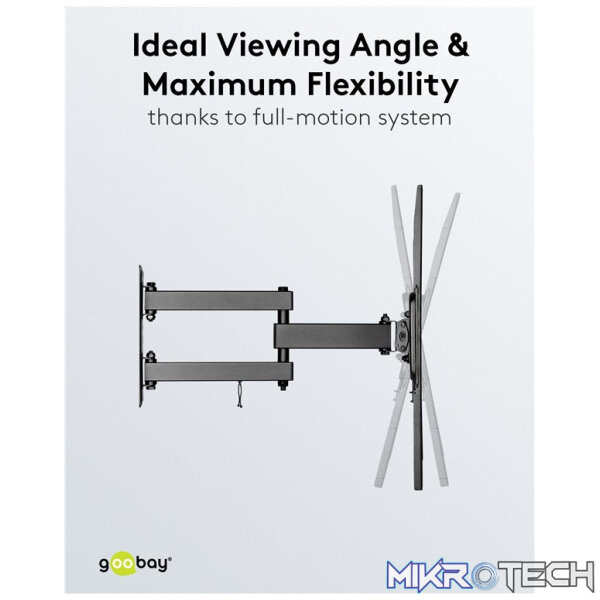 Goobay TV wall mount Basic FULLMOTION (M) for TVs from 32" to 55" - Image 5
