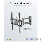 Goobay TV wall mount Basic FULLMOTION (M) for TVs from 32" to 55" - Image 6