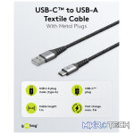 Goobay USB-C to USB-A Textile 1m Cable with Metal Plugs - Space Grey/Silver - Image 7