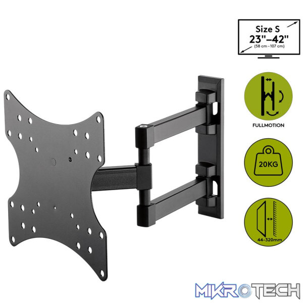 Goobay TV Wall Mount Dual Arm for TVs from 23" to 42" with Swivel and Tilt - Image 7