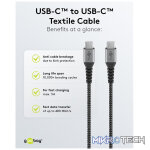Goobay USB-C to USB-C Textile 1m Cable with Metal Plugs - Space Grey/Silver - Image 6