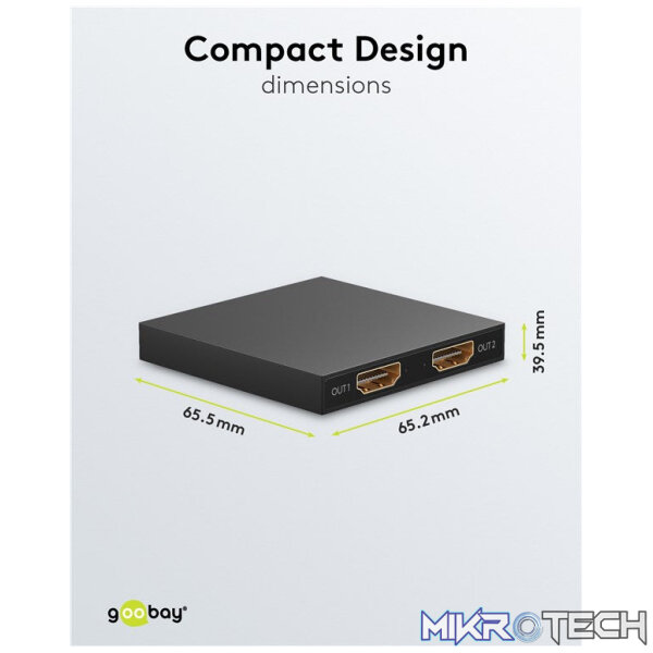 Goobay HDMI Splitter 1 to 2 (4K @ 30 Hz) - Image 2