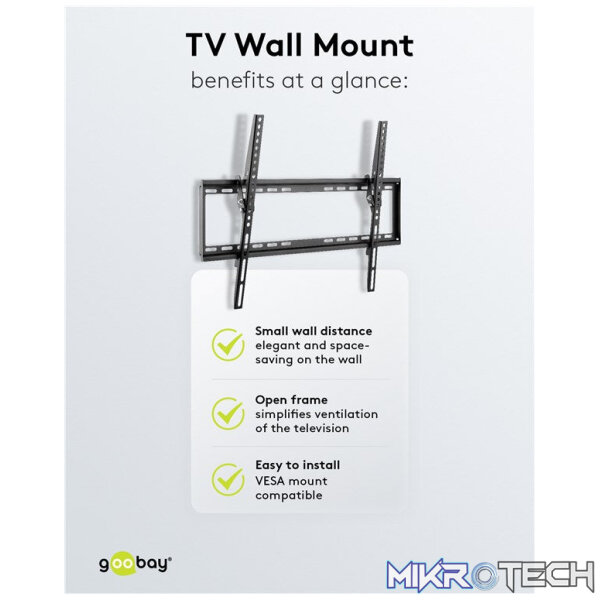 Goobay TV Wall Mount Basic Tilt for TVs from 37" to 70" - Image 3