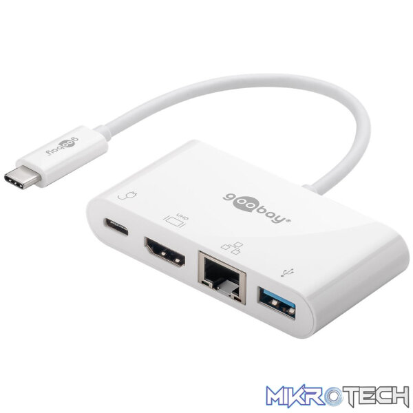 Goobay USB-C Multiport Adapter (HDMI + Ethernet, PD) - White - Image 5