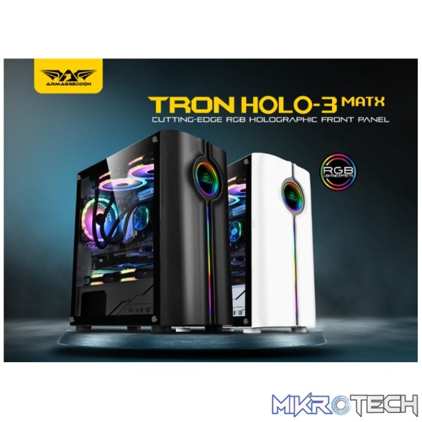 Armaggeddon Tron Holo-3 mATX Gaming Case - Black - Image 5