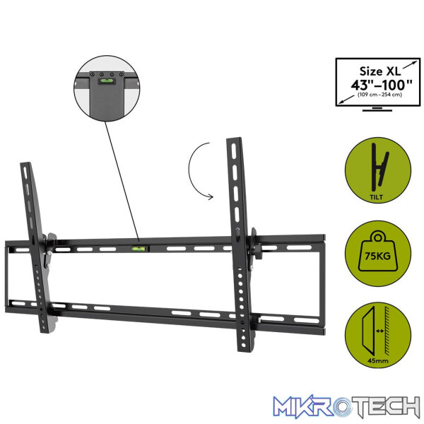 Goobay TV Wall Mount Basic Tilt for TVs from 43" to 100" - Image 2
