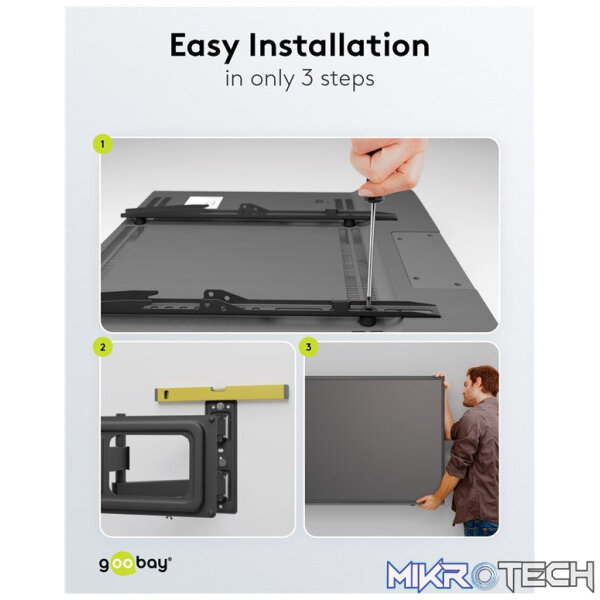 Goobay TV wall mount Basic FULLMOTION (L) for TVs from 37" to 70" - Image 4