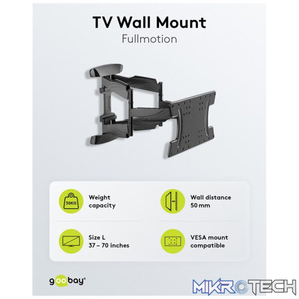 Goobay TV wall mount OLED FULLMOTION (L) for TVs from 37" to 70" - Image 10