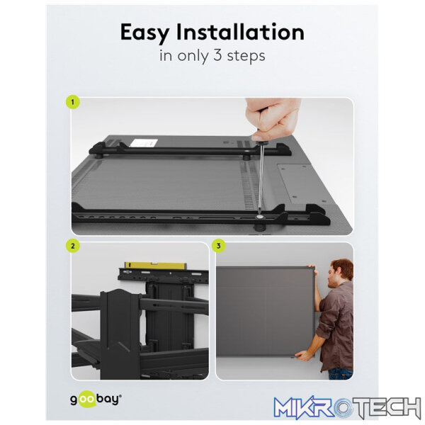 Goobay TV wall mount Basic FULLMOTION (XL) for TVs from 43" to 100" - Image 4