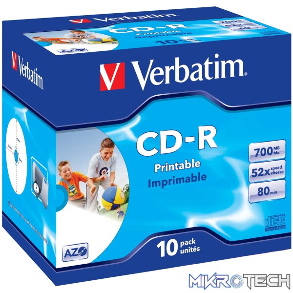 700MB CD-R (52X) PRINTABLE JEWEL CASE (BOX OF 10) - Image 2