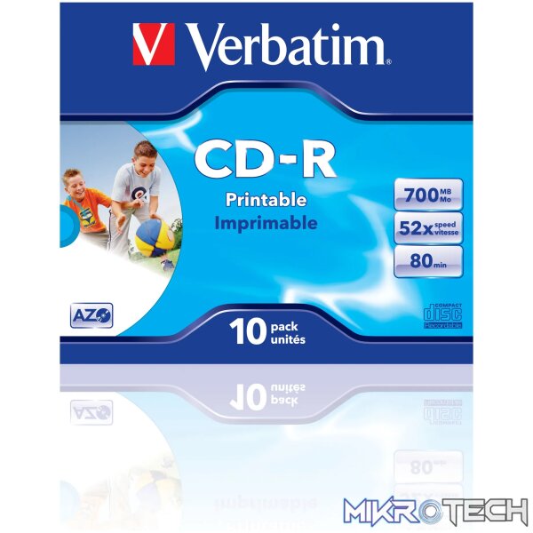 700MB CD-R (52X) PRINTABLE JEWEL CASE (BOX OF 10) - Image 3