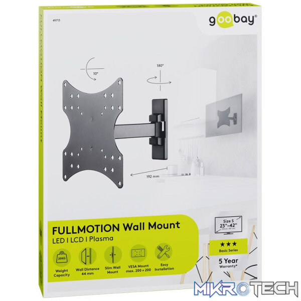 Goobay TV Wall Mount for TVs from 23" to 42" with Swivel and Tilt - Image 9