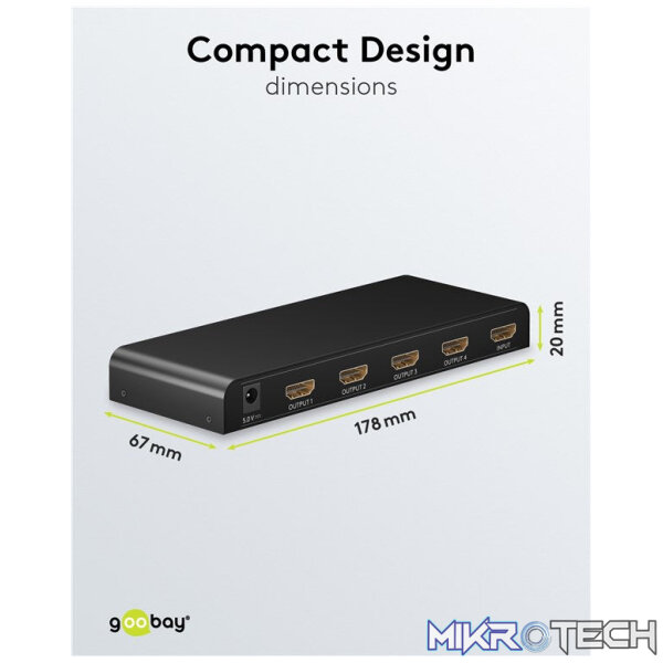Goobay HDMI Splitter 1 to 4 (4K @ 30 Hz) - Image 5