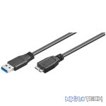 Goobay USB 3.0 A to Micro B SuperSpeed 1m Cable - Black - Image 2