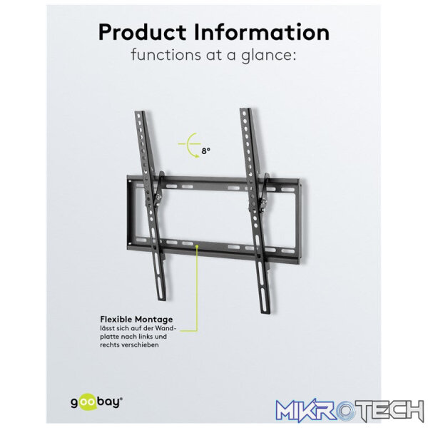 Goobay TV Wall Mount Basic Tilt for TVs from 32" to 55" - Image 8
