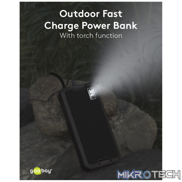 Goobay Outdoor Fast Charge 20 000 mAh Power Bank with Solar - Image 9