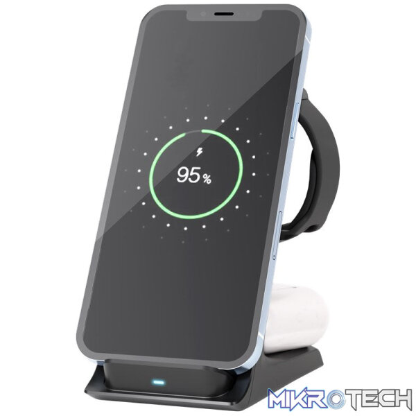 Goobay 3-in-1 Wireless Qi Charger - Black - Image 7