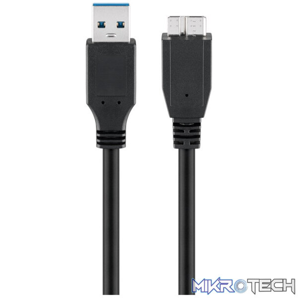 96c6ab23-4edb-4bc6-bc10-76d89605bfeb-95734_gerade_png_1080x Goobay USB 3.0 A to Micro B SuperSpeed 1m Cable - Black - Image 1