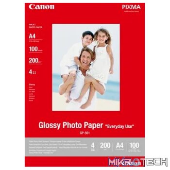 CANON GP-501 A4 - 100 SHEETS EVERYDAY USE GLOSSY  A4 - 200 GSM 0.21MM THICK